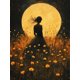 thumbnail image 1 of Qisvanset Framed Canvas Wall Art 12x16 Inch Moonlit Meadow Elegant Woman Romantic Canvas Art, 1 of 5