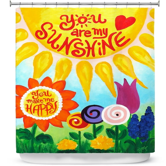 Shower Curtains 70" x 84" from DiaNoche Designs by nJoy Art - You Are My Sunshine Floral