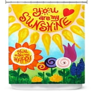 Shower Curtains 70" x 84" from DiaNoche Designs by nJoy Art - You Are My Sunshine Floral