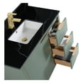 thumbnail image 3 of Fine Fixtures Opulence Collection 36 in. W x 18 in. D x 33 in. H Bathroom Vanity in Mint Green with Black Marble Sintered Stone Sink - Satin Brass hardware, 3 of 7