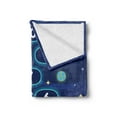 thumbnail image 2 of Cartoon Activity Soft Flannel Fleece Throw Blanket, Children Activity Hopscotch Game in Space Science Fiction Themed, Cozy Plush for Indoor and Outdoor Use, 50" x 60", Multicolor, by Ambesonne, 2 of 5