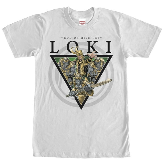 Men's Marvel Loki God of Mischief Minions Graphic Tee White 2X Large