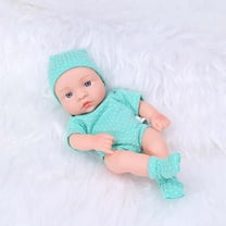 Qonioi Realistic Newborn Baby Doll, 7.48 Inch Vinyl Doll with Clothing Set, Soft Reborn Figure, Lifelike Infant Model