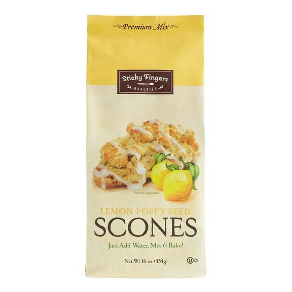 Sticky Fingers Lemon Poppy Seed Scone Mix 15 oz. Pack of 2