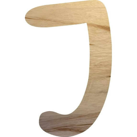 Real Wood Letter Paintable, Unpainted 22'' Large Alphabet Letter J, DIY Craft