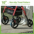 thumbnail image 5 of ZENART Mobility Rollator Walker for Seniors Adult with Adjustable Seat and 10" Wheels, Red, 5 of 6