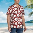 thumbnail image 5 of Balery Cute Baseball Print Men's Hawaiian Shirts Short Sleeve Beach Shirt Relaxed Fit Vacation Button Down Shirts-XX-Large, 5 of 9