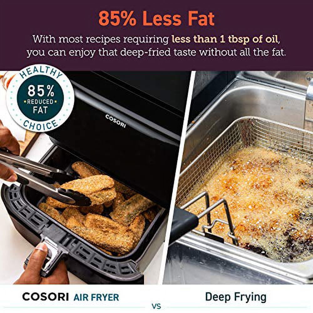 COSORI 12-in-1 Air Fryer with Cookbook(100 Recipes) XL 5.8QT 1700-Watt Air Fryer Oven (Black)-New, 12.65 in