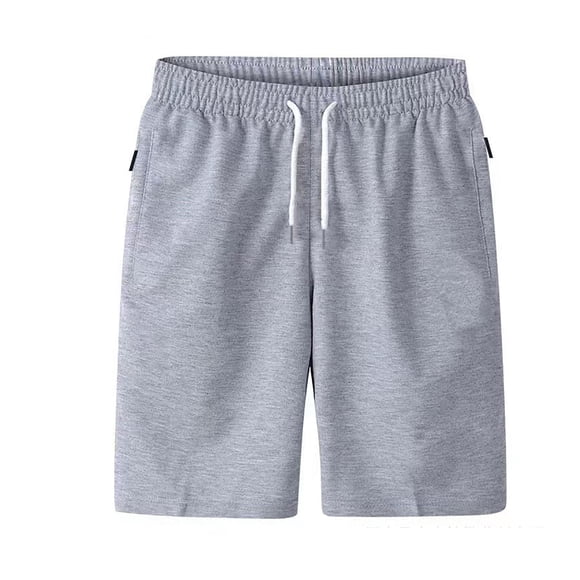 Mens Athletic Gym Shorts Classic Basic Cotton Jogger Workout Lounge Zipper Pocket Casual Sweat Shorts