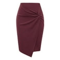 thumbnail image 1 of Minnieouse Cómodo de usar faldas nuevas con cintura elástica de tubo por debajo de la rodilla elástica faldas sólidas sexis para mujer Prendas para la parte inferior del cuerpo Vino rojo SG, 1 of 6
