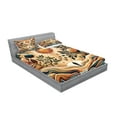 thumbnail image 2 of Ambesonne Trippy Fitted Sheet & Pillow Sham Set, Bohemian Huddles of Clouds, Queen, Pale Brown Petrol Blue, 2 of 2