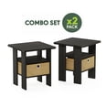 thumbnail image 6 of Furinno Andrey Side Table Set of 2, 2-Tier Black End Table, Open Shelf Night Stand with Storage Bin, Nightstand, for Living Room, Bedroom, Home Office, Black Espresso, 6 of 6