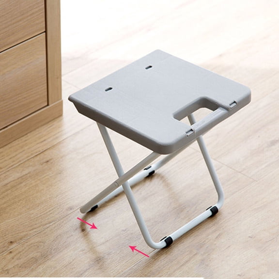 OATIPHO Folding Stool Grey PP and Iron for Outdoor Use Portable and Durable