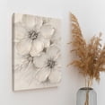 thumbnail image 6 of White Flower Texture Canvas Wall Art – Abstract Floral Canvas Painting, Printed White Flower Artwork, Black and White Modern Floral Wall Decor, 6 of 7