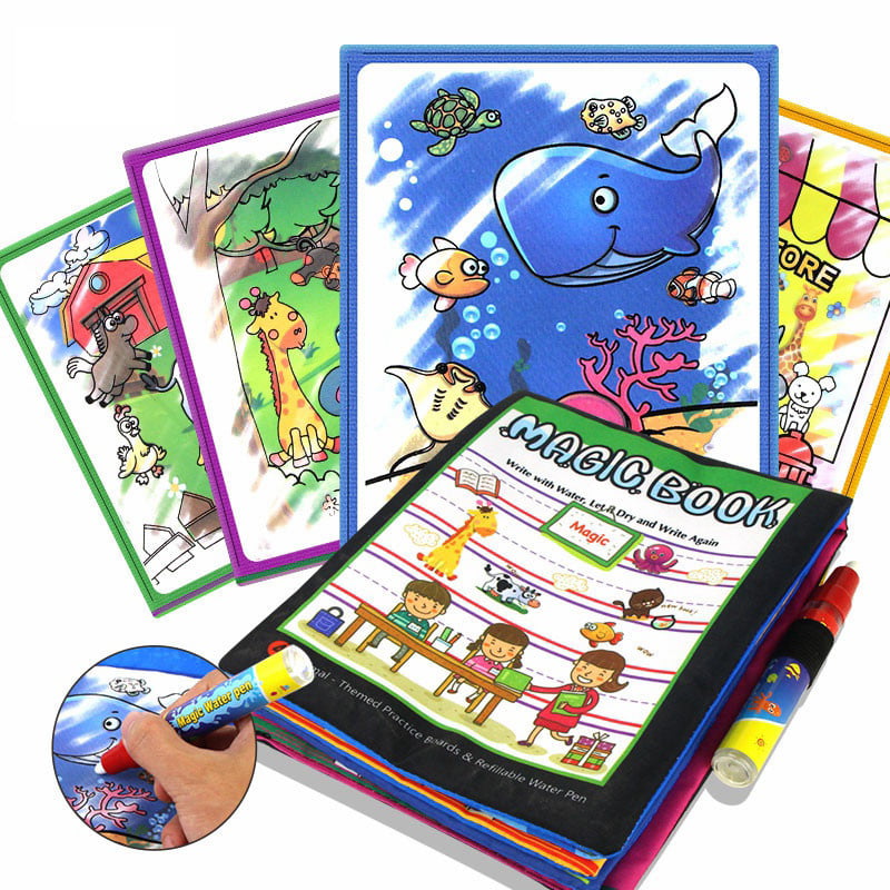 COOLPLAY Magic Water Drawing Book Coloring Book Doodle with Magic Pen Paint W8M1 