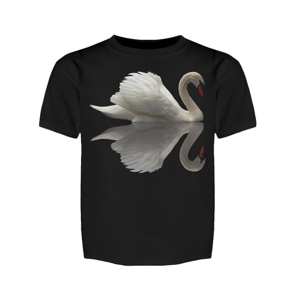 Swan Looking Down On Reflection Tee Girl's -Image by Shutterstock