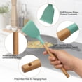 thumbnail image 3 of Kitchen Utensils Set of 12, Silicone Cooking Utensils with Non-Slip Wooden Handle and Organizer Bucket, 446°F Heat Resistant Cookware Utensils Set (Assorted Colors-Upgraded), 3 of 7