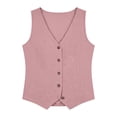 thumbnail image 4 of Women's V Neck Button Down Vest, Sleeveless Summer Knit Tank, Lightweight Casual Layering Top, 4 of 4