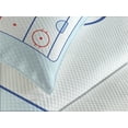 thumbnail image 4 of Ambesonne Hockey Quilted Bedspread Set 3 Pcs, Graphic Field Outline, King Size, Blue Red Pale Blue, 4 of 5