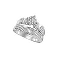 thumbnail image 3 of 10kt White Gold His Hers Round Diamond Cluster Matching Wedding Set 3/4 Cttw, 3 of 3