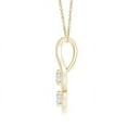thumbnail image 2 of ANGARA Natural 2 Stone Diamond Drop Pendant in 14K Yellow Gold for Women (Size-3.7mm| Color-G| Clarity-VS2) | April Birthstone, Anniversary, Jewelry Gift for Women | Natural Diamond Necklace, 2 of 8