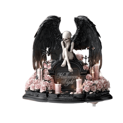 Zzbeans Halloween Castle Decor, Black 2D Acrylic Tabletop Ornament for Home Living Room, Festival Decoration Shelf Mantel Display Stand Gift
