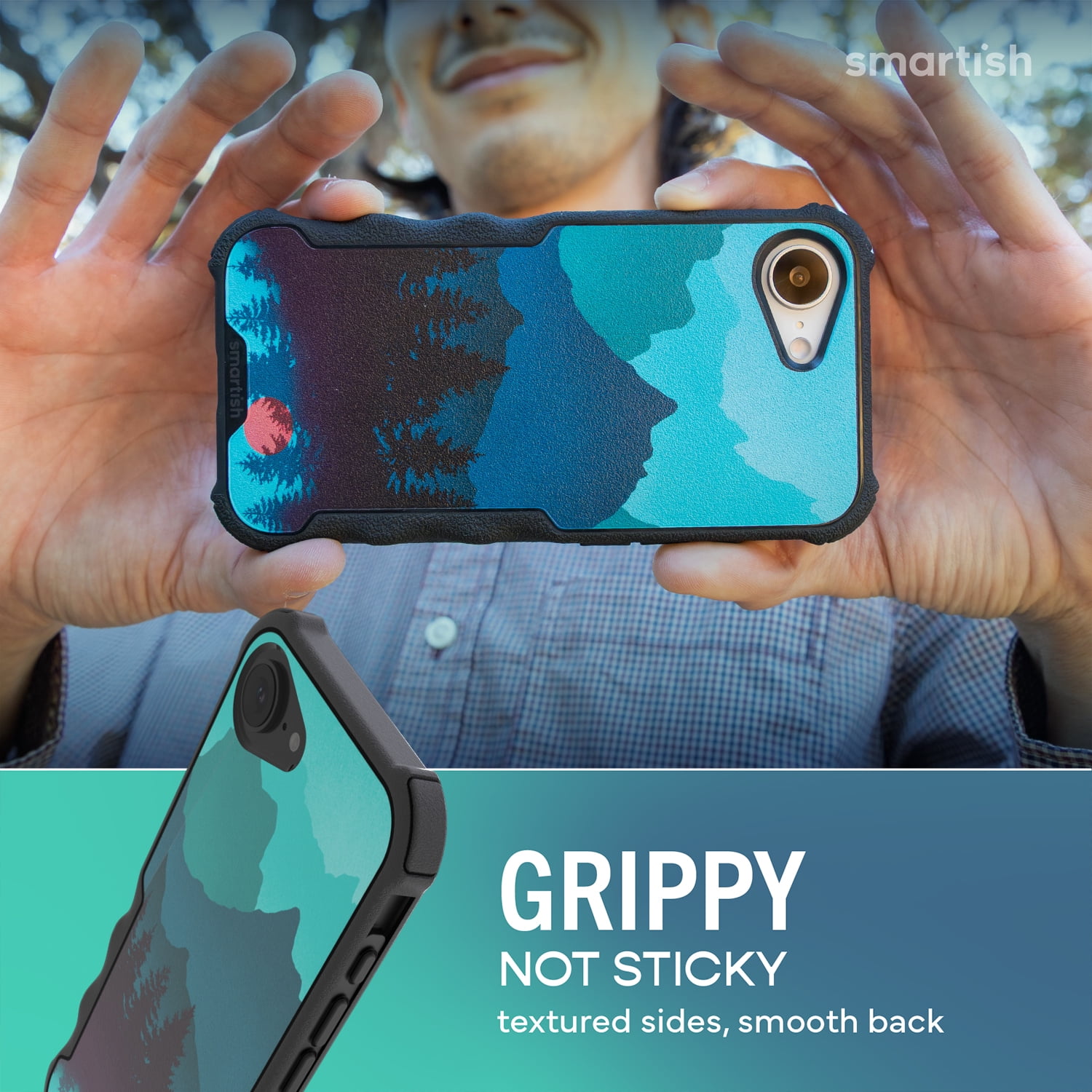 Smartish iPhone 17e/16e MagSafe Case - Gripzilla - Heavy Duty Armor Cover - Mountains