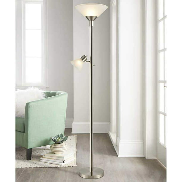 Torchiere Floor Lamp With Reading Light, Soarz Torchiere Floor Lamp With Adjustable Reading