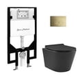 thumbnail image 6 of Calice Wall-Hung Toilet Bundle 0.8/1.6 GPF Dual Flush in Matte Black with Brass Flush Plate, 6 of 12