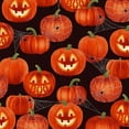 thumbnail image 3 of Fabric Traditions Halloween Glitter Smiling Pumpkins and Spiderwebs on Black 100% Cotton Fabric, 3 of 3