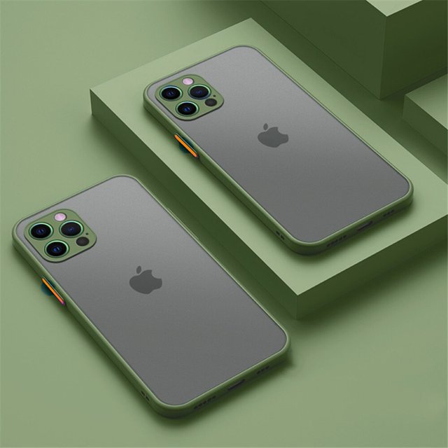 Funda mate armadura a prueba de golpes para iPhone 14 13 12 11 Pro Max XR XS 6 7 8 Plus SE Mini parachoques de silicona de lujo transparente cubierta dura de PC Deng Xun unisex