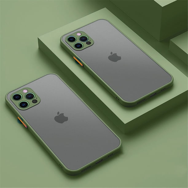 Funda mate armadura a prueba de golpes para iPhone 14 13 12 11 Pro Max XR XS 6 7 8 Plus SE Mini parachoques de silicona de lujo transparente cubierta dura de PC Deng Xun unisex