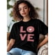 thumbnail image 2 of Women's T-Shirt,Short Sleeve Tee Shirts Casual Tops Love Text Valentine's Day Crewneck T Shirt for Women, 2 of 8