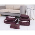 thumbnail image 4 of Unique Bargains 6 Set Travel Bag for Storage Closet Organizers Travel Accessories Burgundy, 4 of 5