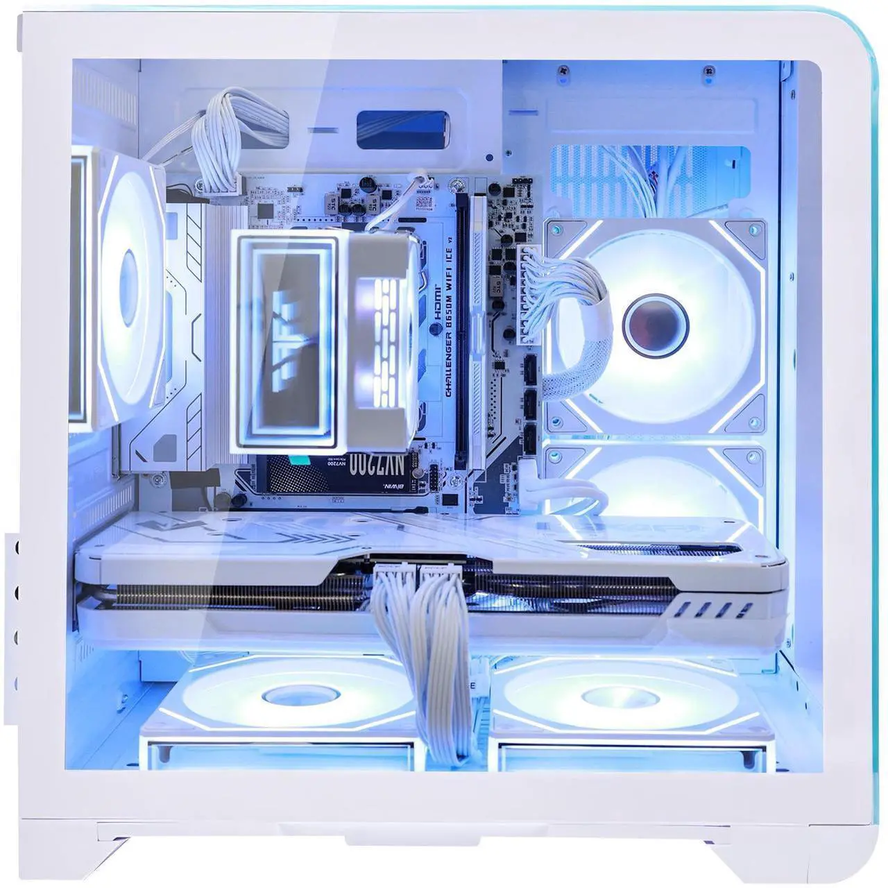 Hoengager Astral Mini Gaming PC -AMD Ryzen 5 7600X 6-Core 4.7 GHz-RTX 5060 8GB -32GB DDR5 RAM RAM-1TB PCIe SSD-RGB Fans-Windows 11 Desktop Computer