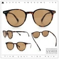 thumbnail image 2 of Hipster Thin Horn Rim Round Plastic Retro Normcore Sunglasses Tortoise - Brown, 2 of 8
