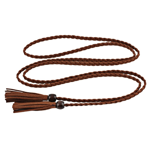 Cinturón con borlas Yuyangstore para vestido de mujer Marron oscuro