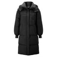 thumbnail image 2 of Cotton Jacket Winter Long Knee Length Down Cotton Jacket Women Loose Thickened Hooded Cotton Jacket, 2 of 4