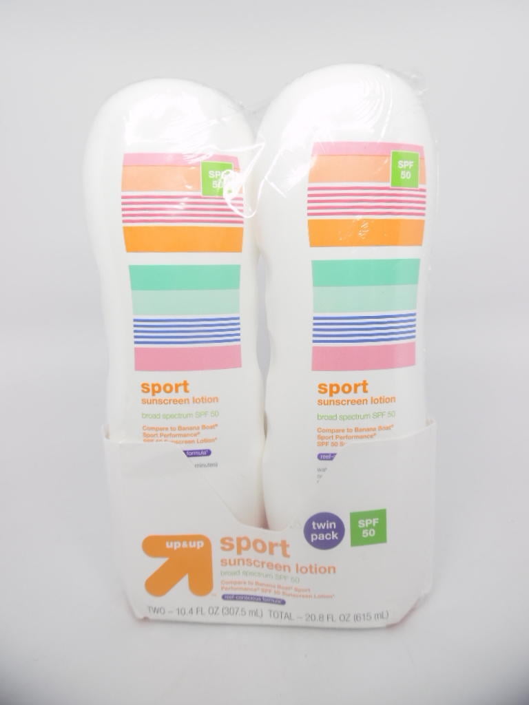 Up&Up Sport Sunscreen Lotion Broad Spectrum SPF 50 Twin Pack / 20.8 fl oz total