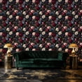 thumbnail image 4 of Floral Peel and Stick Wallpaper Dark Floral Roses Peonies Small Blooms Wall Mural 23.6in x 9.8ft Self Adhesive Removable Wall Paper Renter Friendly Wallpaper for Bedroom Nursery Kids, 4 of 8