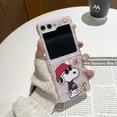 thumbnail image 5 of Bonita funda de teléfono con dibujos animados de Peanut Snoopy Charlie Brown para Samsung Galaxy Z Flip 6 5, funda de TPU suave para Z Flip 3 4 con cordón, 5 of 5