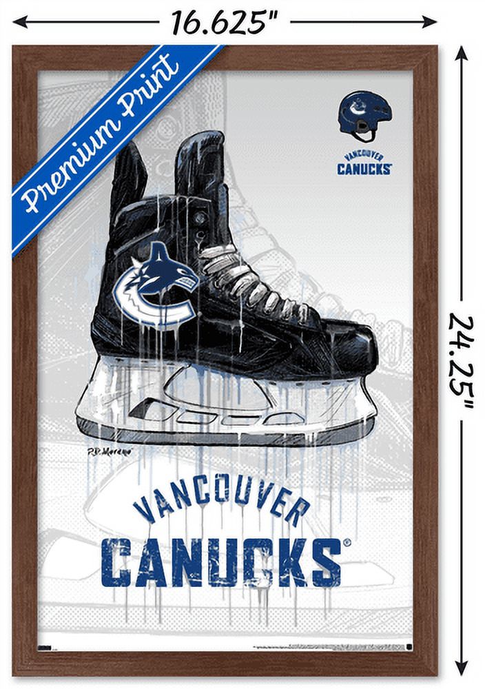 NHL Vancouver Canucks - Drip Skate 21 Wall Poster, 14.725" x 22.375", Framed