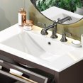 thumbnail image 7 of Euroco 30" Bathroom Vanity with Ceramic Sink, Equipped with Adjustable Shelf and Tip-Out Tray, Bathroom vanity with Solid Wood Legs, Silver Metal Knobs and Soft Close Hinges, Dark Brown, 7 of 7