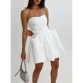 thumbnail image 2 of SUNSIOM Femmes Été Mini Robe Bustier Ruché devant Tube Couleur Unie Top Robe Courte Robe de Poche, 2 of 6