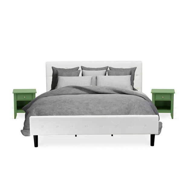 King Size On Tufted Platform Bed, Fabric Bed Set King