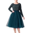 thumbnail image 2 of EDFBUYKRS Female Skirts Womens Skirts Midi Length Silk Womens Pleated Knee Length Skirt Adult Tutu Dancing Skirt, 2 of 3