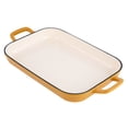 thumbnail image 1 of Chuck Hughes Cast Iron Shallow Roaster, 2.38 L Yellow, 1 of 1