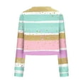 thumbnail image 3 of cocolona Womens Cropped Sweatshirts Fall Long Sleeve Crew Neck Shirts Fashion Casual Striped Print Pullover Tops, 3 of 5