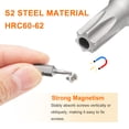 thumbnail image 4 of Uxcell 2 piezas de broca de destornillador Torx T27H de 1/4" de vástago hexagonal de 25 mm/1" de longitud, magnética, cabeza de estrella de 6 puntos, brocas de acero S2 con agujero, 4 of 7