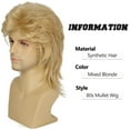 thumbnail image 6 of 1980s Style Men's Wig - Gold Fish Scale Design Fancy Party Accessory for Events, 6 of 7